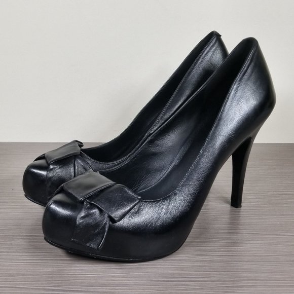 Pelle Moda High Heel Platform Pump, Black Leather, Womens Size 7.5 M - Picture 3 of 10